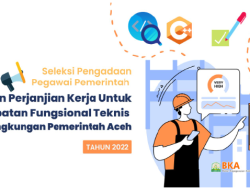 Seleksi Pengadaan Pegawai Pemerintah Dengan Perjanjian Kerja (PPPK) Untuk Jabatan Fungsional Teknis di Lingkungan Pemerintah Aceh Tahun 2022