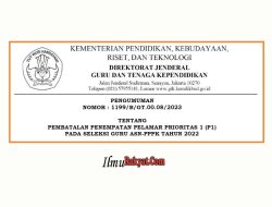 Pembatalan Penempatan Pelamar Prioritas 1 (P1) pada Seleksi Guru ASN PPPK Tahun 2022