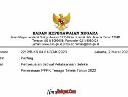 Penyesuaian Jadwal Pelaksanaan Seleksi Penerimaan PPPK Tenaga Teknis Tahun 2022