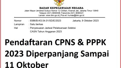 Pendaftaran CPNS & PPPK 2023 Diperpanjang Sampai 11 Oktober