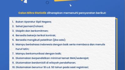 BPS Buka Pendaftaran Calon Mitra Statistik 2024 Syarat dan Cara Daftarnya
