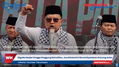 Jusuf Kalla (JK) Mendukung Anies Baswedan sebagai calon presiden (capres) Pilpres 2024