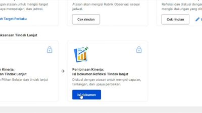 Guru Mengisi Dokumen Refleksi Tindak Lanjut Setelah Observasi Pembelajaran di PMM
