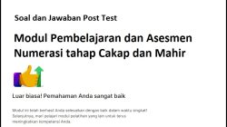 Soal dan Jawaban Post Test Pengetahuan Profesional Numerasi tahap Cakap dan Mahir 5 Soal dan Jawaban Post Test Pengetahuan Profesional Numerasi tahap Cakap dan Mahir