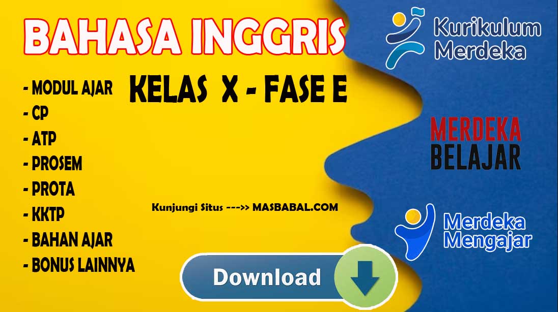 Modul Ajar Bahasa Inggris Kelas X Kurikulum Merdeka (Kurmer) Tahun Ajaran 2024-2025