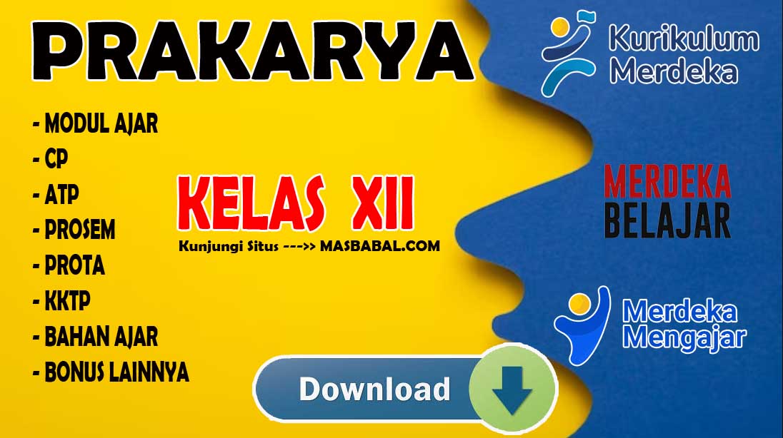 Modul Ajar Prakarya Kelas XII Kurikulum Merdeka (Kurmer) Tahun Ajaran 2024-2025