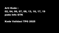 Inilah arti kode 02, 04, 06, 07, 08, 13, 16, 17, 19 pada Info GTK yang merupakan kode Validasi TPG 2025
